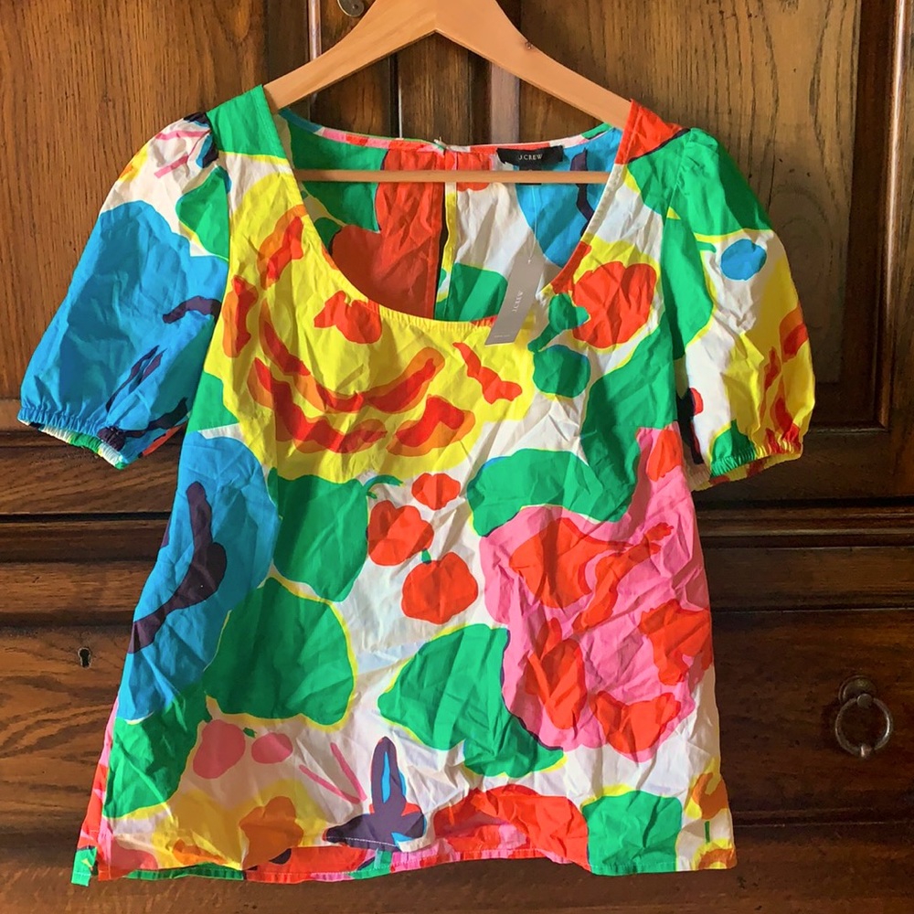 J.Crew Scoopneck Cotton Poplin Top